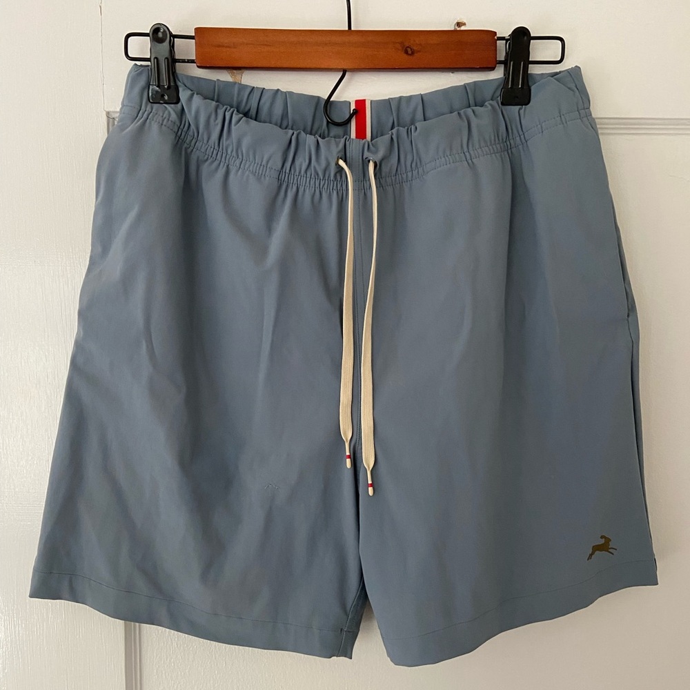 Tracksmith Run Cannonball Run Shorts Small/Blue with flaw